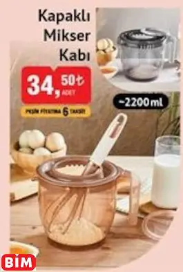 KAPAKLI MİKSER KABI